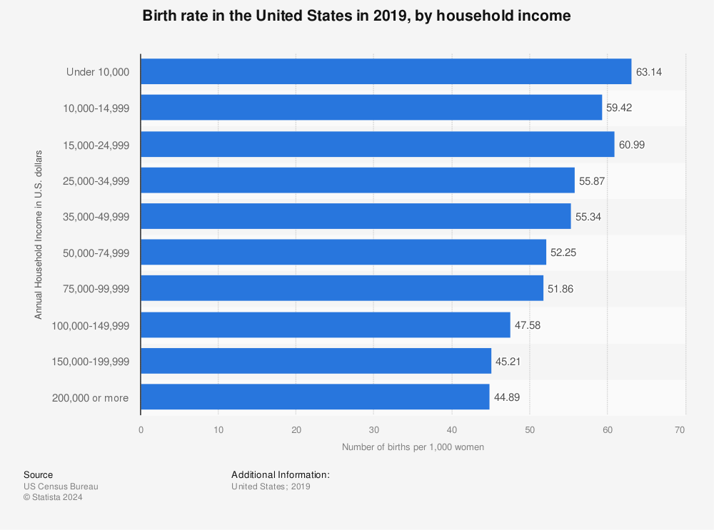 Image result for fertility rates by income US
